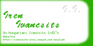 iren ivancsits business card